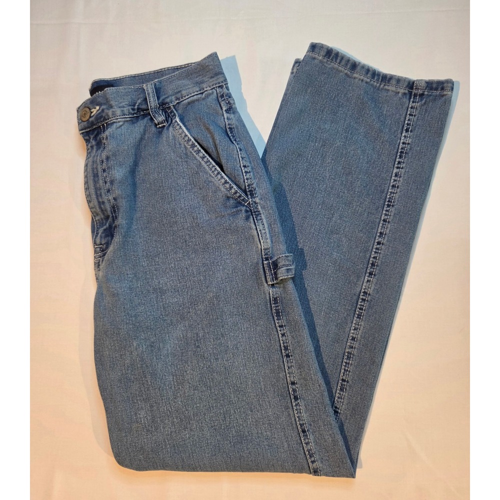 Aeropostale 90s Baggy Carpenter Jeans Medium Wash Vintage Style Blue Denim 8 Reg